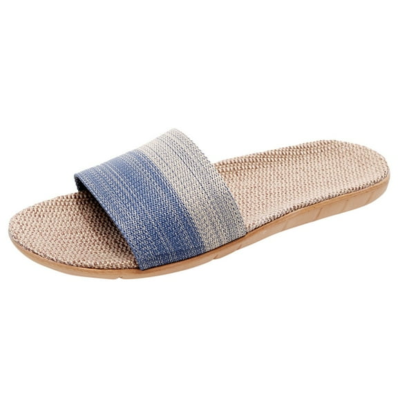 Men'S Slip-On Thong Sandals Men'S Trendy Beach Flip Flops Men Cotton Linen Beach Breathable Shoes Sandals Home Slipper Flip-Flops Shoes Comfortable Home Slide Sandals