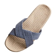 MenS Slip-On Thong Sandals MenS Trendy Beach Flip Flops MenS Modern Slip-On Sandals Couple Mens Summer Home EVA Plastic Flat Linen Solid Color Slippers Fashionable Indoor Slip-On Flip-Flops