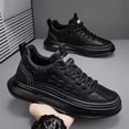 thumbnail image 1 of Men'S Slip-Resistant Skate Sneakers - Chunky Platform Shoes with Cushioned PVC Sole, -Slip Grip,Construction, Everyday - Lace-Up Closure, All-Terrain  Heavy-Duty Work Boots for Skateboarding, 1 of 8