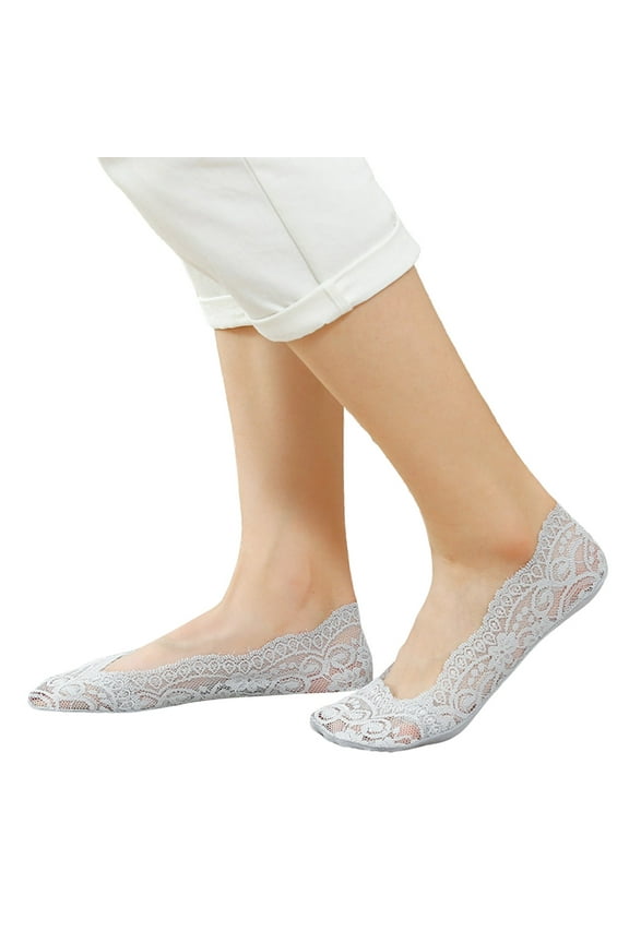 Men S Slipper Socks Suede Bottoms Men's Slipper Socks with Tread 1 Pairs Women's Ballerina Socks Solid Non Socks Lace Splice Socks Boat Socks