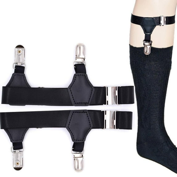 Men'S Sock Garters Belt Adjustable 2Pcs Sturdy Clip Accessories Suspenders