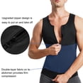 thumbnail image 1 of Men'S Solid Color Sauna Suit, Tight Fitting Corset, Abdominal Zipper Vest, Sports Corset, Vest, 1 of 5