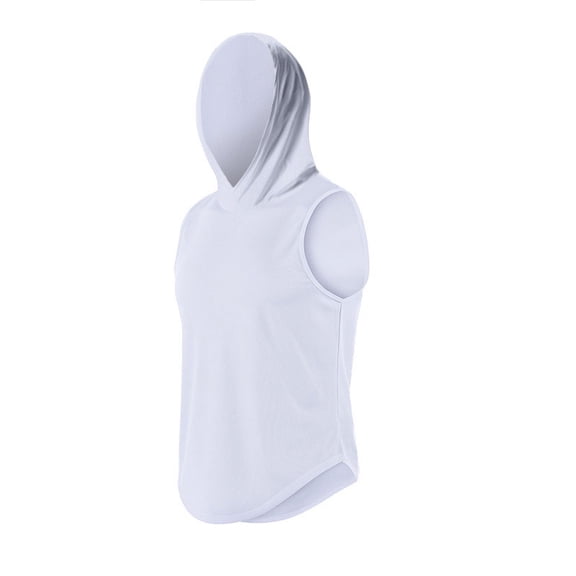 Men'S Solid Color Sleeveless Hooded Blouse