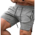 thumbnail image 1 of Men'S Solid Gym Workout Shorts Bodybuilding Running Fitted Training Jogging Short Pants With Zipper Pocket Weightlifting Bodybuilding Shorts light grey L, 1 of 5