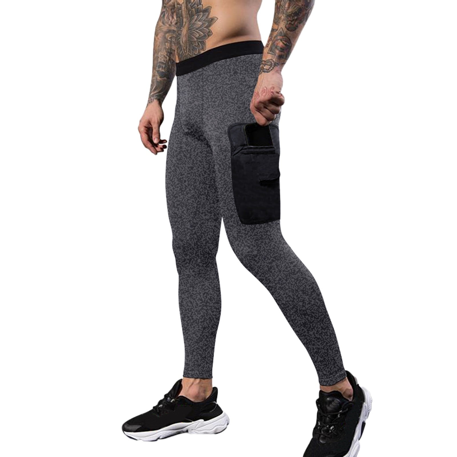 Men'S Sports And Fitness Training Tights High Elasticity Quick Drying And  Perspiration Leggings And Trousers With Pockets Cargo Pants Men