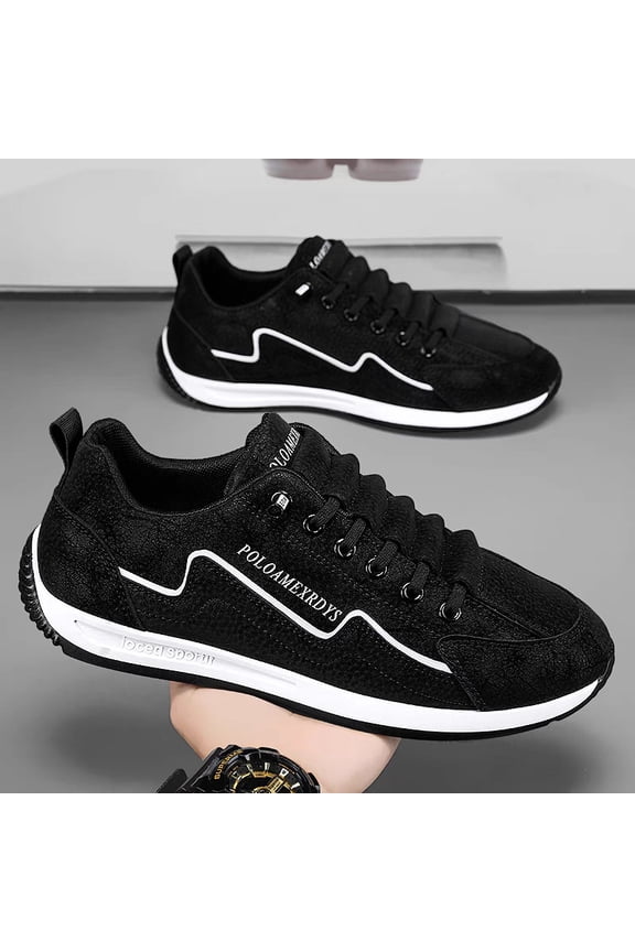 Men'S Spring Fall Casual Shoes 2026 | Soft Sole Slip On Sneakers, Comfortable Driving Shoes, Upper & Sole, PVC Inner, Lace Closure, Round Toe, Low Top Design
