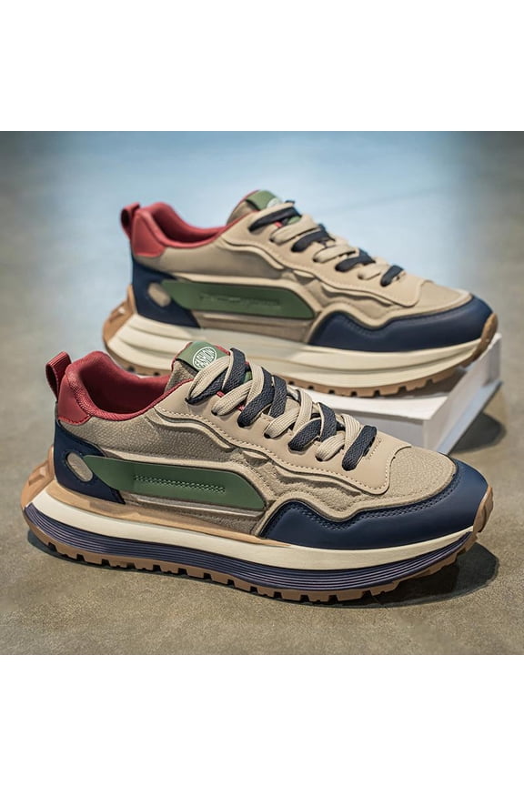 Men'S Spring New Arrival Trendy Versatile Sneakers | Comfortable Wear-Resistant Footwear, Zipper Closure, Low-Top Design, EVA Upper, Rubber Sole, Inner, Solid Color Pattern