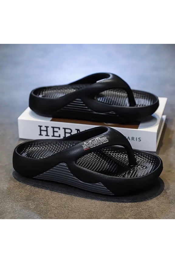 Men'S Stylish Black EVA Footwear - Cozy Slippers for Home And Outdoors Featuring Arch Support, Breathable Fabric, And Slip-Resistant Sole, Ideal for Casual Outings, Hiking, And Everyday Activities