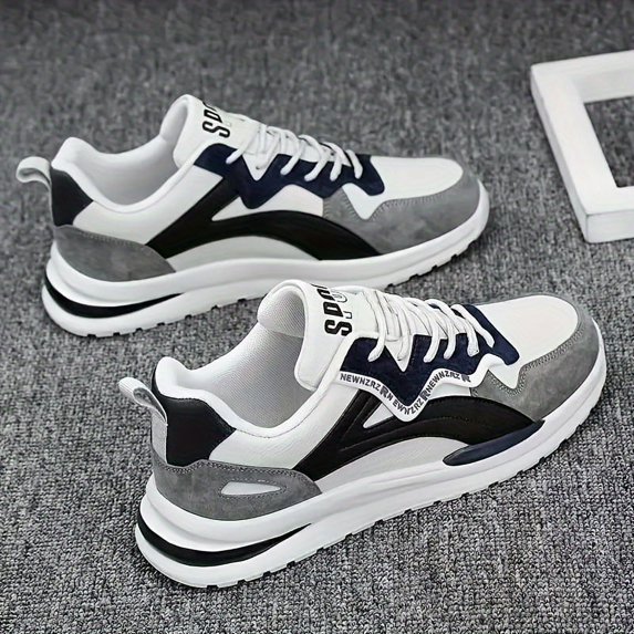 Men'S Stylish Color-Block Low-Top Skate Shoes, Comfortable, Non-Slip, Durable Casual Walking Shoes, Suitable for Outdoor Activities, Summer