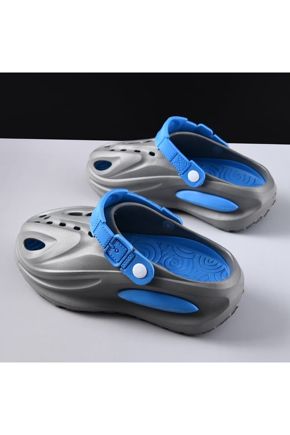 Men'S Summer Outdoor Non-Slip Closed-Toe Half Slippers | Wear-Resistant, Odor-Free, Driving Thick-Soled, Breathable Beach Slippers with EVA Material