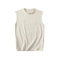 thumbnail image 1 of Men's Summer Sport Casual Solid Color Sleevless Round Neck Tank Top Cotton Sleeveless Tank Tops Cut Off Muscle Gym T Shirts Running Beach Loose Fit Tees, 1 of 3