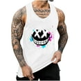thumbnail image 1 of Men's Summer Tank Top Solid Color Printed Sleeveless Round Neck Thin Strap Leakage Back Regular Casual Athletic Tank Blouses, 1 of 5