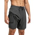 thumbnail image 1 of Men'S Swim Trunks with Compression Liner Stretch Swimming Shorts with Pockets Dark Gray S, 1 of 5