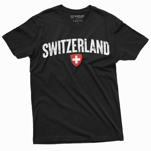 Men'S Switzerland T-Shirt Swiss Confederation Tee Shirt Patriotic Flag Cross Tshirt