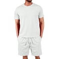 thumbnail image 1 of Men'S T Shirt And Shorts Set 2 Piece Outfits Classic Fashion Summer Tracksuits Casual Sportwear Set White XXXL, 1 of 7