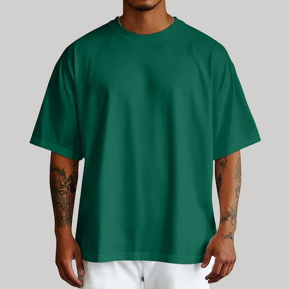 Men'S T Shirt Short Sleeve Crew Neck T-Shirt Casual Summer Classic Basic Tee Shirts GN1 XXXL