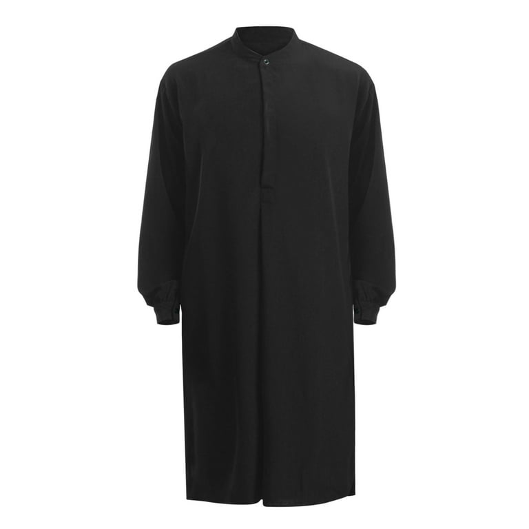 Men S T Shirts Arabic Style Simple Long Solid Robe T Shirt