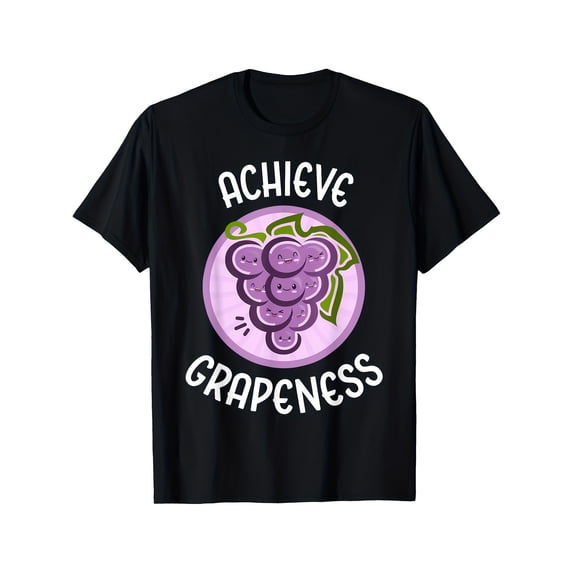 Grape T Men'S T-shirt 220g 100% Cotton -Achieve Grapeness Cute Adorable Kawaii ...