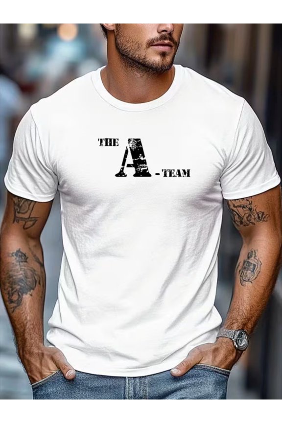 Men'S THE A-TEAM Printed Casual Summer T-Shirt | Regular Fit, Crew Neck, Slight Stretch Fabric