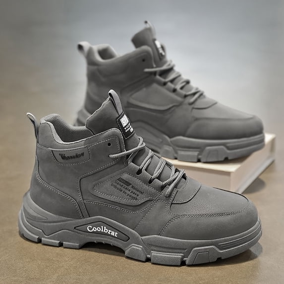 Men'S Tactical Hiking Boots, Lightweight Anti-Slip Work Shoes For Men, Durable Outdoor Trekking Sneakers, Breathable High-Top Combat Boots For Walking, Camping, Daily Work