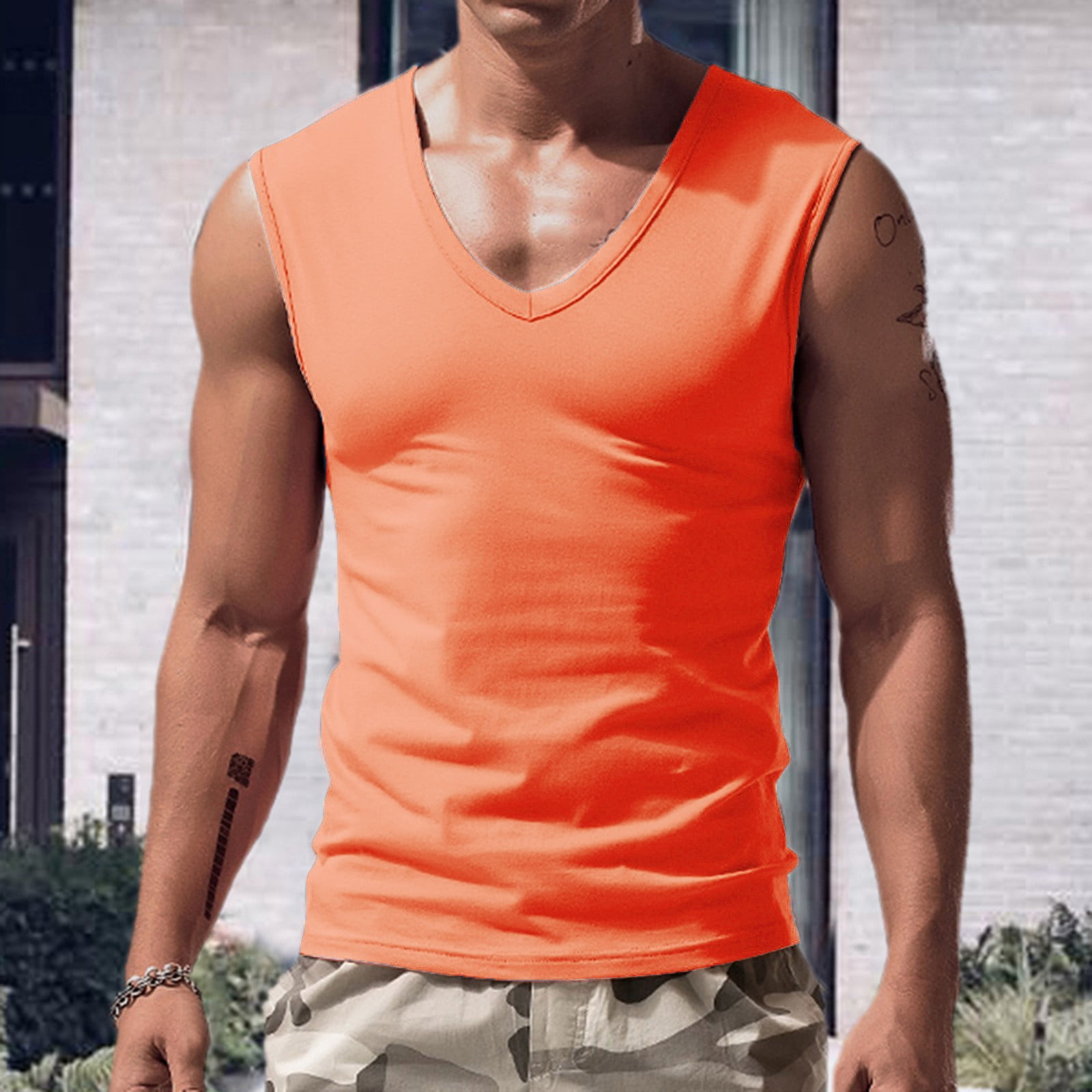 Black Mens Tank Top Men Spring Summer Casual Sleeveless Tank Tops Tee Shirt  Top Blouse