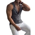 thumbnail image 1 of Men'S Tank Tops Sleeveless V Neck Workout Muscle Gym Athletic Shirts Casual Summer Tee Dark Gray S, 1 of 8