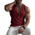 thumbnail image 1 of Men'S Tank Tops Sleeveless V Neck Workout Muscle Gym Athletic Shirts Casual Summer Tee Deep Red S, 1 of 8