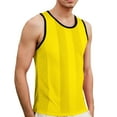 thumbnail image 1 of Men'S Tank Tops Solid Color Sleeveless Casual Side Wide Fork Fitness Sports Gar Loose Vest Tee Shirts Outwear,Yellow,L, 1 of 4