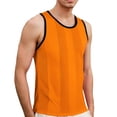 thumbnail image 1 of Men'S Tank Tops Solid Color Sleeveless Casual Side Wide Fork Fitness Sports Gar Loose Vest Tshirts Outwear,Orange,L, 1 of 4