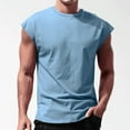 thumbnail image 1 of Men'S Tank Tops Summer Solid Color Crew Neck Sleeveless Slim Fashion Breathable Vest Tee Shirts Sportwear, 1 of 5