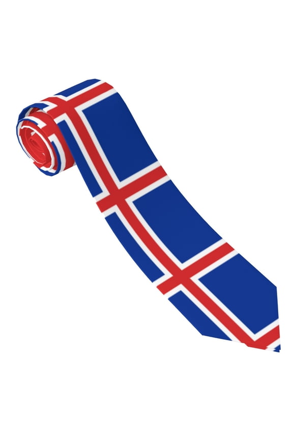 Men'S The Icelandic Flag Tie Fashion Causal Printed Necktie