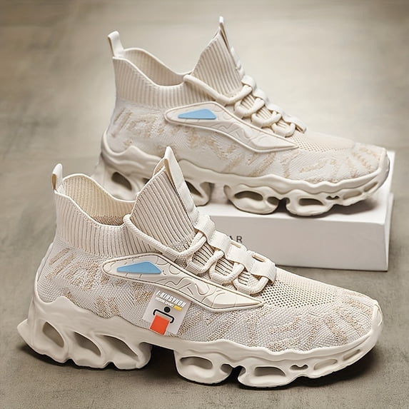 Men'S Thick-soled High-top Running Shoes Fashion Dad Shoes, Outdoor Breathable Domineering