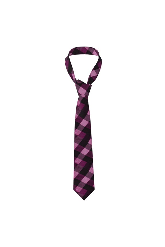 Men'S Tie 4.73.1in Is Not Easy To Deform And Fade Anti-Drift Button Design Is Easy To Take Care Of For Work Travel Daily Business Argyle Plaid Darkorchid_1