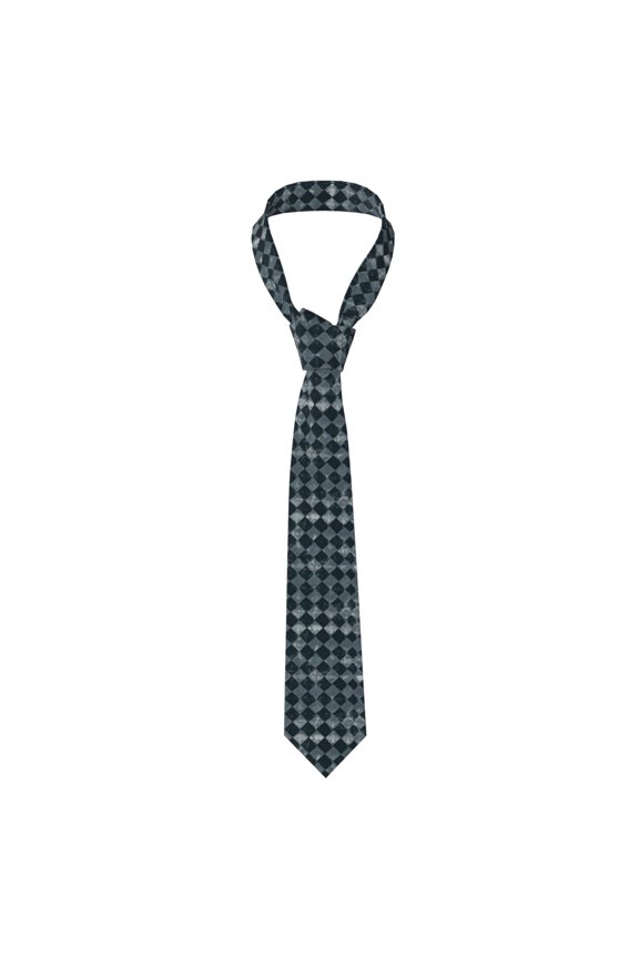 Men'S Tie 4.73.1in Is Not Easy To Deform And Fade Anti-Drift Button Design Is Easy To Take Care Of For Work Travel Daily Business Darkslateblue Houndstooth Vintage Texture Hand-Drawn Sketch_3