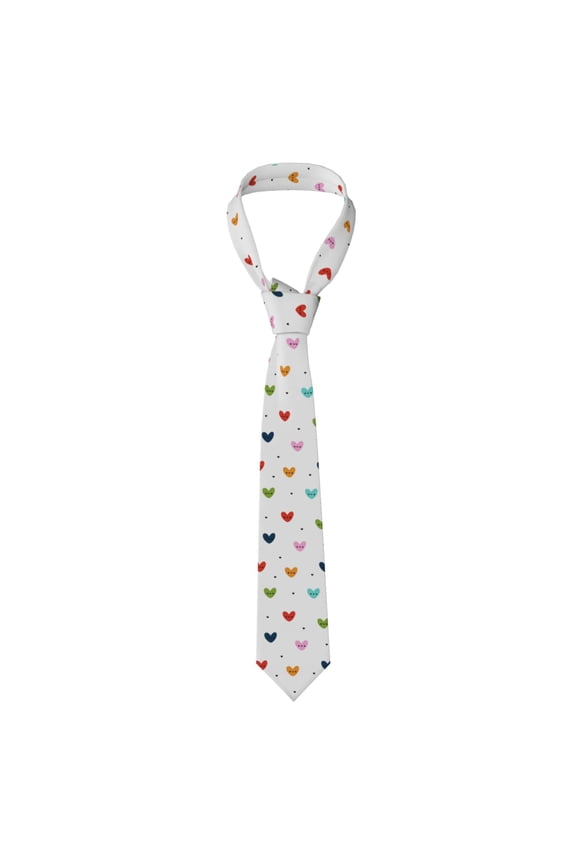 Men'S Tie 4.73.1in Is Not Easy To Deform And Fade Anti-Drift Button Design Is Easy To Take Care Of For Work Travel Daily Business Multicolored Heart-Shaped Cute Expression