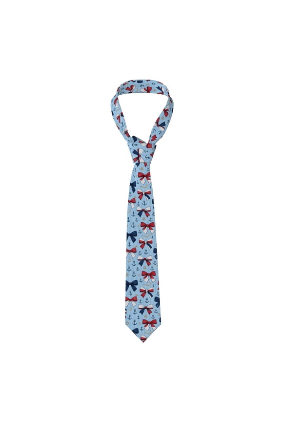 Men'S Tie 4.73.1in Is Not Easy To Deform And Fade Anti-Drift Button Design Is Easy To Take Care Of For Work Travel Daily Business Nautical Theme Ribbon Bow Pattern