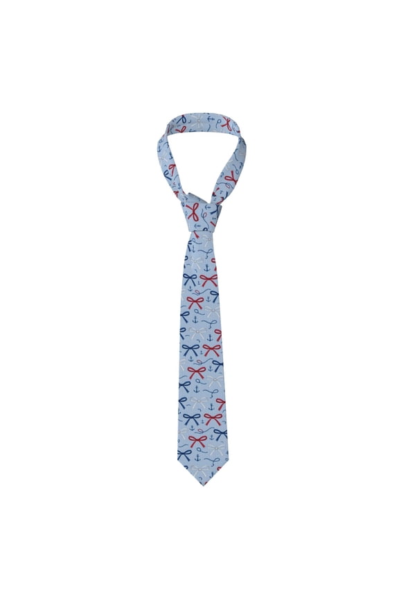 Men'S Tie 4.73.1in Is Not Easy To Deform And Fade Anti-Drift Button Design Is Easy To Take Care Of For Work Travel Daily Business Nautical Theme Thin Ribbon Bow Pattern