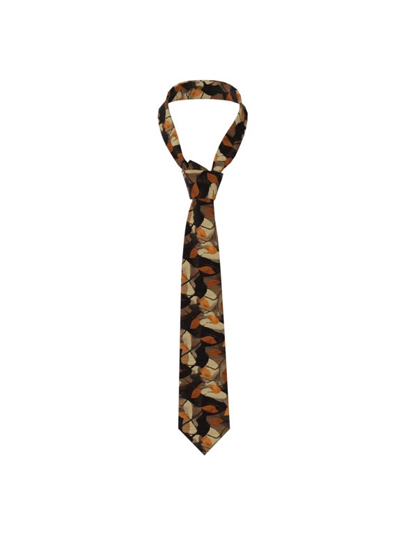 Men'S Tie 4.73.1in Is Not Easy To Deform And Fade Anti-Drift Button Design Is Easy To Take Care Of For Work Travel Daily Business Plaid Fall Camo Brown_3