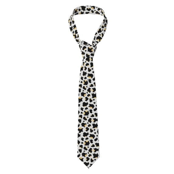 Men'S Tie 4.7×3.1in Is Not Easy To Deform And Fade Anti-Drift Button Design Is Easy To Take Care Of For Work Travel Daily Business Simple Cow Print Pattern1_2