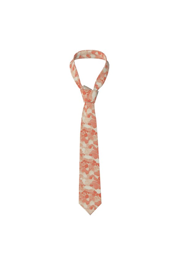 Men'S Tie 4.73.1in Is Not Easy To Deform And Fade Anti-Drift Button Design Is Easy To Take Care Of For Work Travel Daily Business Snake Skin Print Style Coral_3