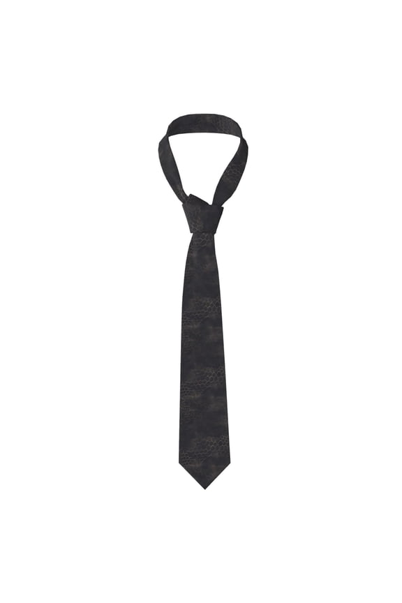 Men'S Tie 4.73.1in Is Not Easy To Deform And Fade Anti-Drift Button Design Is Easy To Take Care Of For Work Travel Daily Business Snake Skin Print Style Darkgray_2