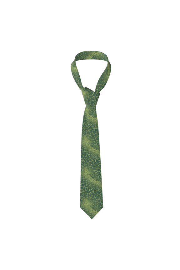 Men'S Tie 4.73.1in Is Not Easy To Deform And Fade Anti-Drift Button Design Is Easy To Take Care Of For Work Travel Daily Business Snake Skin Print Style Lightgreen_4
