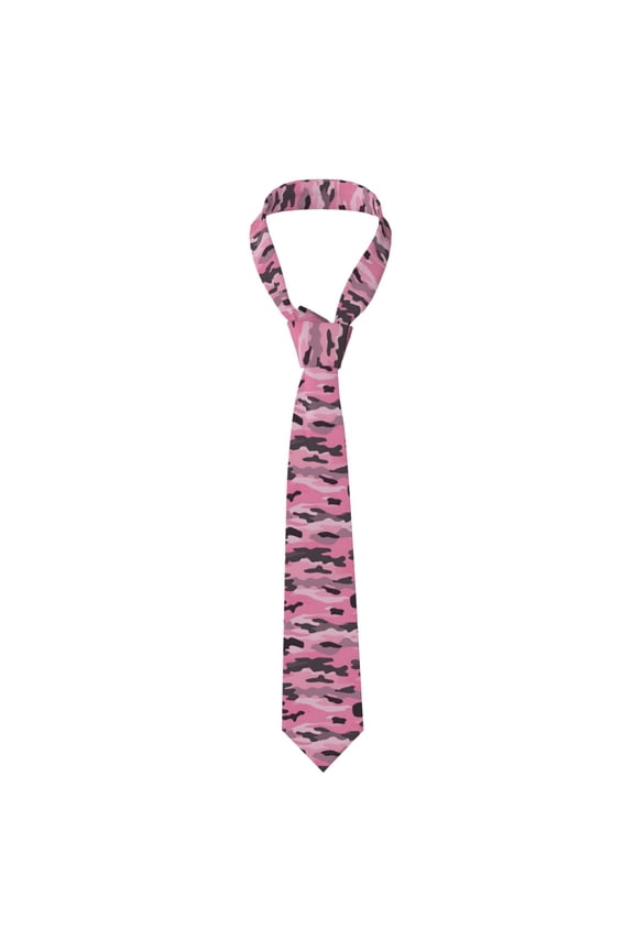 Men'S Tie 4.73.1in Is Not Easy To Deform And Fade Anti-Drift Button Design Is Easy To Take Care Of For Work Travel Daily Business Texture Military Camouflage Pattern Abstract Pink_1