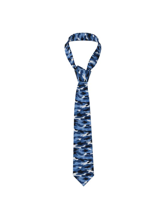 Men'S Tie 4.73.1in Is Not Easy To Deform And Fade Anti-Drift Button Design Is Easy To Take Care Of For Work Travel Daily Business Vector Camouflage Pattern Blue_2