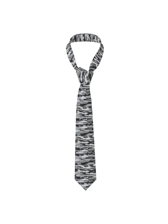 Men'S Tie 4.73.1in Is Not Easy To Deform And Fade Anti-Drift Button Design Is Easy To Take Care Of For Work Travel Daily Business Vector Camouflage Pattern Gray_1