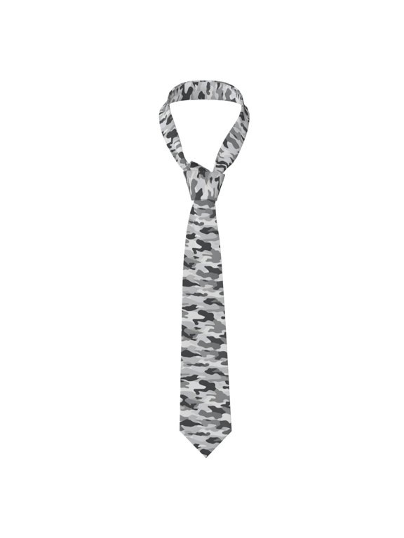 Men'S Tie 4.73.1in Is Not Easy To Deform And Fade Anti-Drift Button Design Is Easy To Take Care Of For Work Travel Daily Business Vector Camouflage Pattern Gray_2