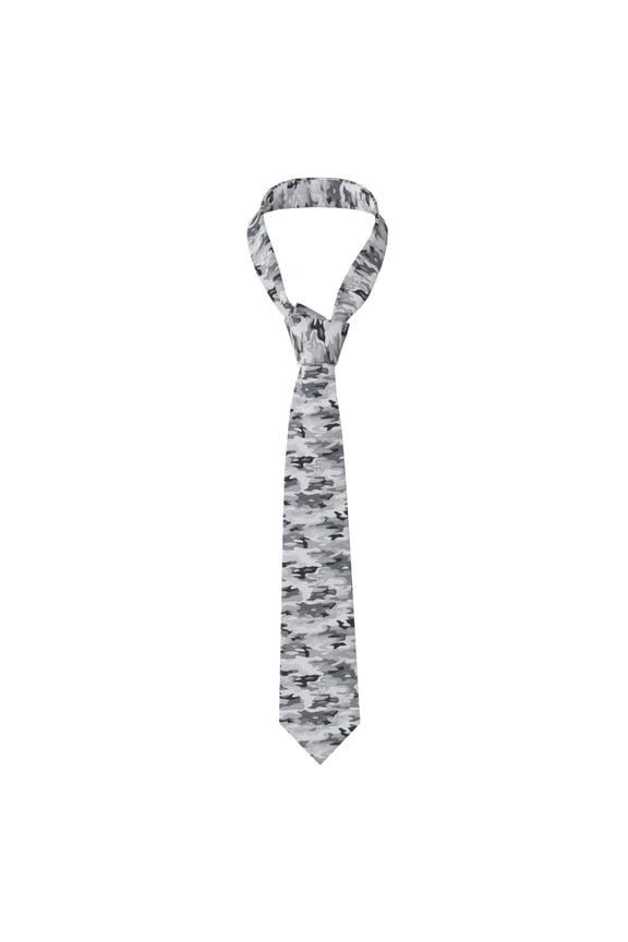 Men'S Tie 4.73.1in Is Not Easy To Deform And Fade Anti-Drift Button Design Is Easy To Take Care Of For Work Travel Daily Business Vector Camouflage Pattern Gray_3