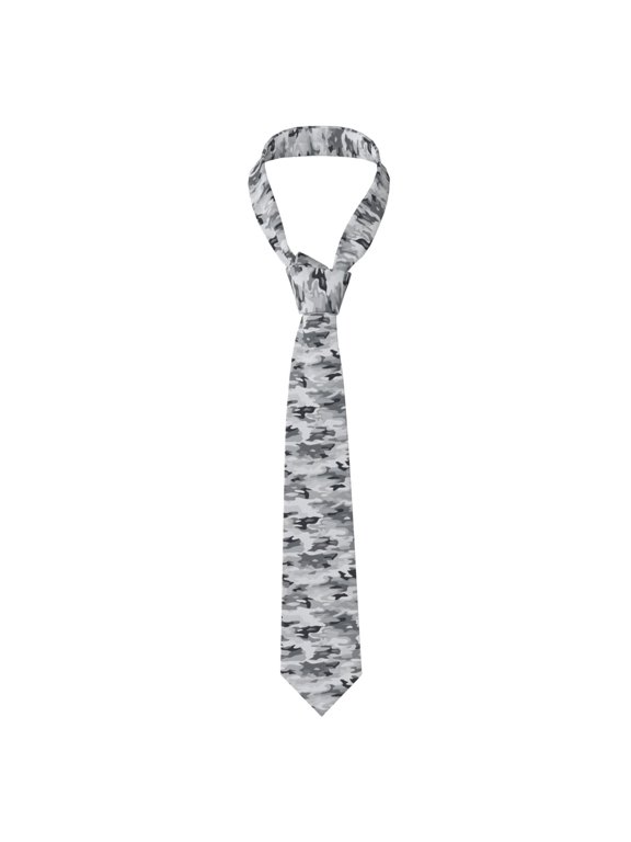 Men'S Tie 4.73.1in Is Not Easy To Deform And Fade Anti-Drift Button Design Is Easy To Take Care Of For Work Travel Daily Business Vector Camouflage Pattern Gray_3