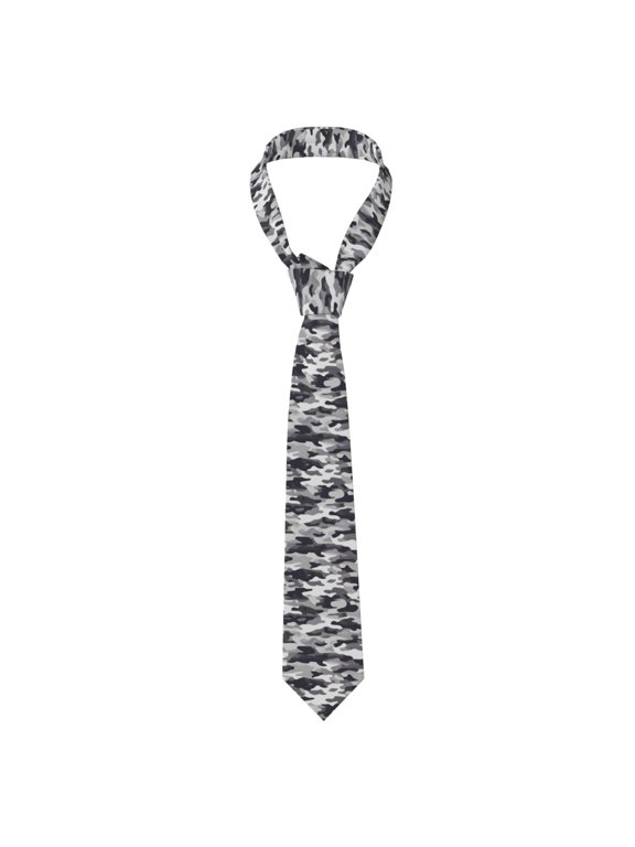 Men'S Tie 4.73.1in Is Not Easy To Deform And Fade Anti-Drift Button Design Is Easy To Take Care Of For Work Travel Daily Business Vector Camouflage Pattern Gray_4