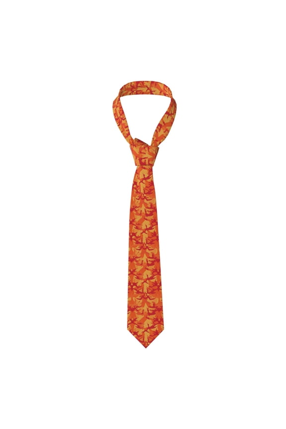 Men'S Tie 4.73.1in Is Not Easy To Deform And Fade Anti-Drift Button Design Is Easy To Take Care Of For Work Travel Daily Business Vector Camouflage Pattern Orange Red_2